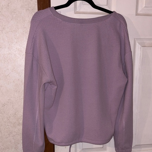 ZELOS Medium Lavender Long Sleeve Thermal Top with cute drawstring - Picture 4 of 4